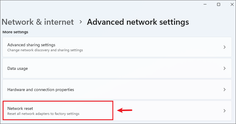 reset network