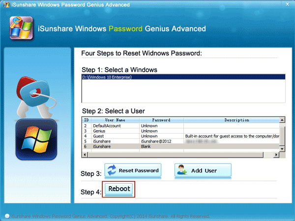 reboot computer and sign in administrator