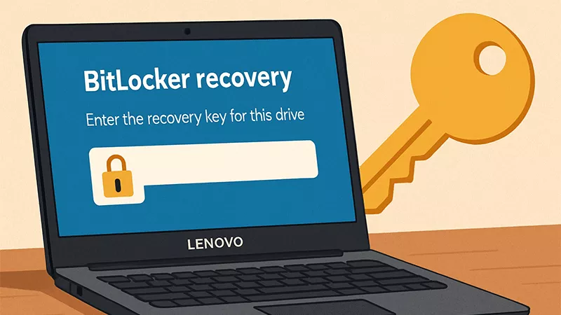 Lenovo laptop needs the BitLocker recovery key