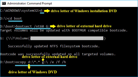 burn windows installation files to external drive