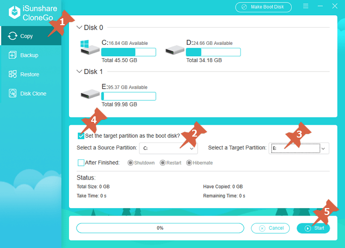 create bootable external hard drive in CloneGo