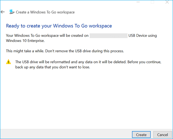 create Windows To Go Workspace