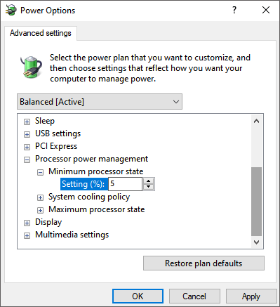 minimum processor status