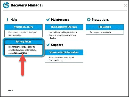 reformat hp laptop by hp revocery manager