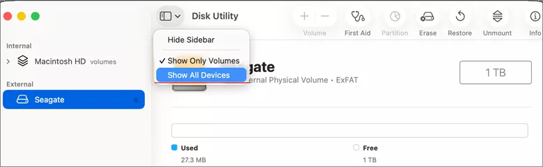 choose Show all devices