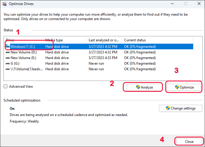 optimize drives