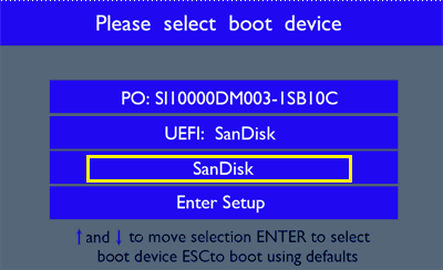 Toshiba boot menu