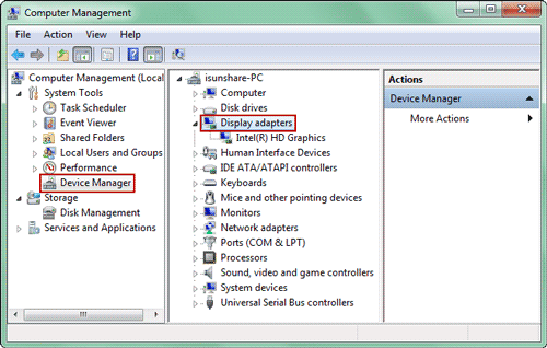 display adapters not showing uip in device manager