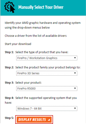 identify and search amd graphics card driver