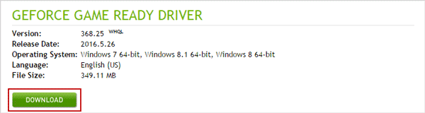 download latest version of your nvidia display driver