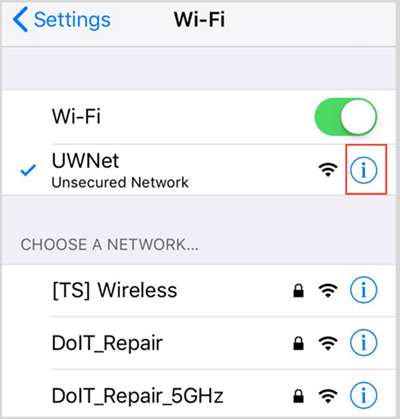 view wifi ip address