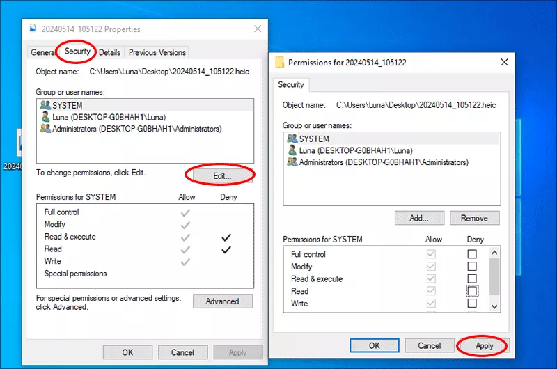 change file permission