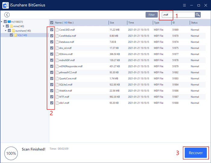 search sql database files