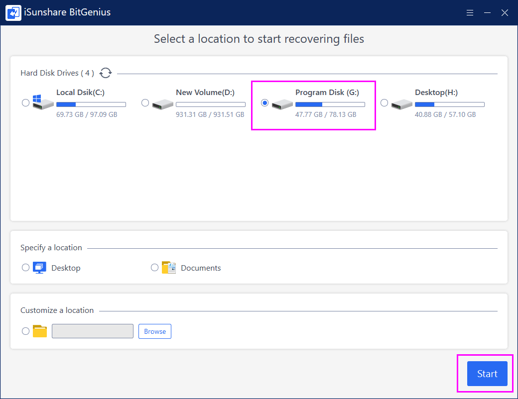 select the virus attack hard drive