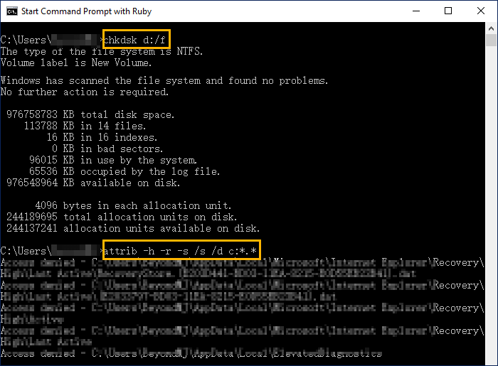 recover files from corrupted usb flash drive by cmd