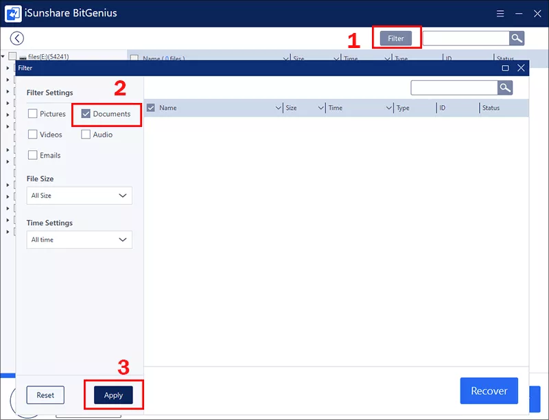 filter documents