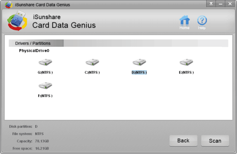 Wählen und scannen Sie das formatierte USB-Flash-Laufwerk