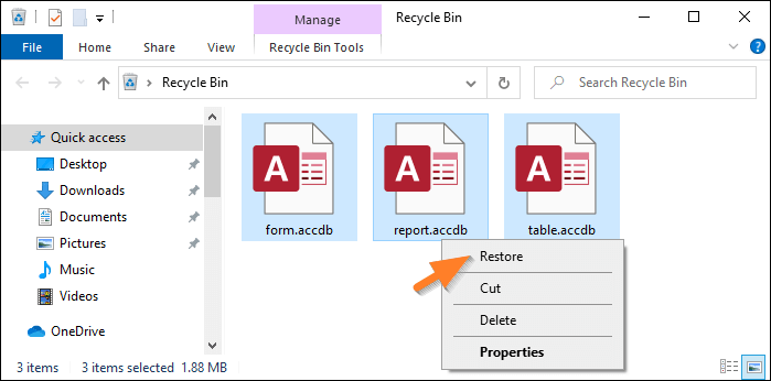 restore access database files