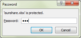 enter excel workbook open password