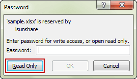 open excel workbook in read only mode