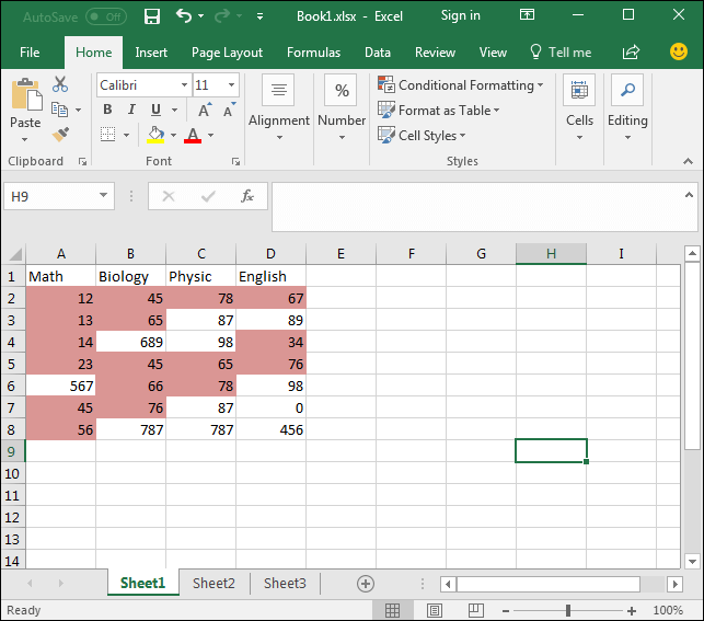 Change Cell Background Color Based on Its Cell Value in Excel 2016