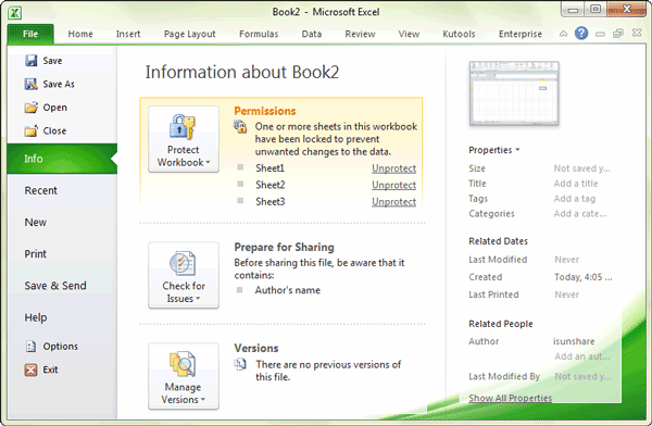 protect multiple excel 2010 with password