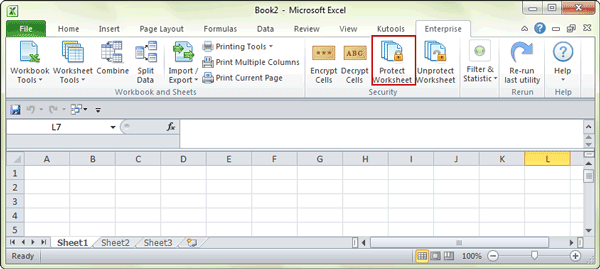 protect some excel sheets with kutools once