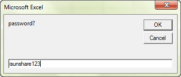 run vba code to set password for excel protection