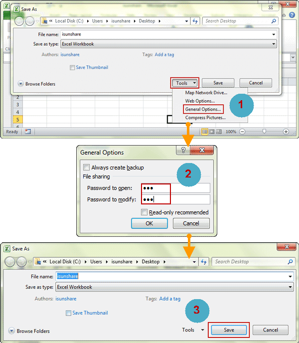 open password protect excel file