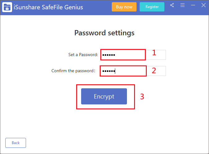 password settings