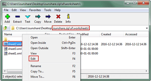 find and open xml file related to protected sheet