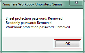 successfully remove excel worksheet password