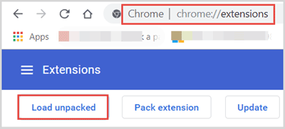 load chrome extension from file