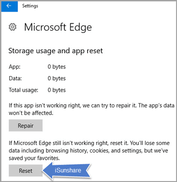 reset microsoft edge