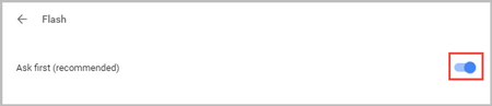 turn off flash chrome
