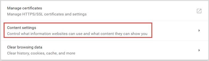 content settings chrome