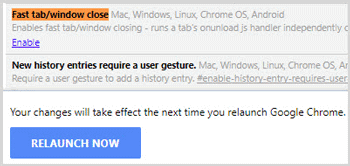 enable fast tab window close