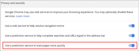 use a prediction service to load pages more quickly