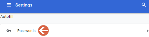 click Passwords under Autofill