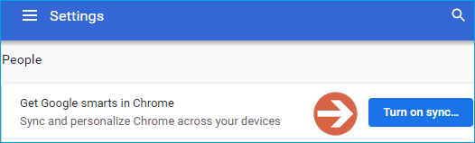 turn on Chrome sync function