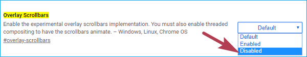 disable overlay scrollbars flag