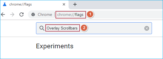 search Chrome overlay scrollbars flag