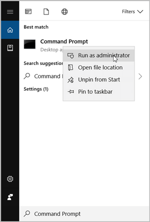 run command prompt as administraor