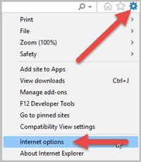 choose internet options in tools