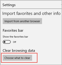 clear browsing data microsoft edge