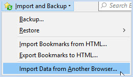 import and backup in firefox