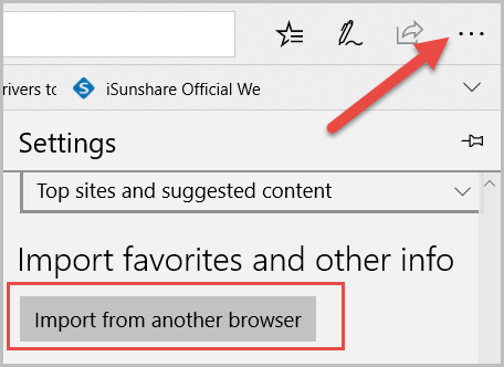 import favorite from another browser