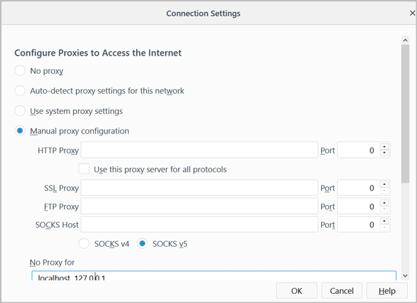 configure proxies to access the internet