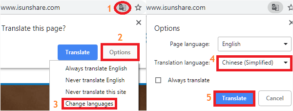 change languages in Chrome