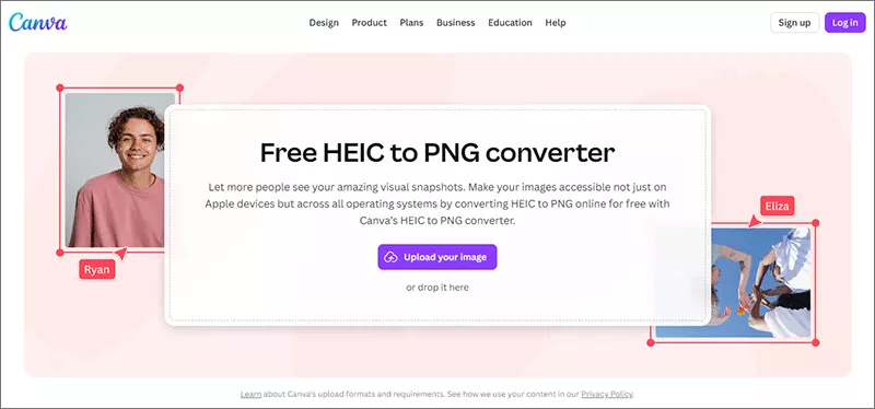 Canva HEIC to PNG website